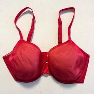 Victoria's Secret Lipstick Red 36D Body By Victoria Lined Perfect Coverage Bra